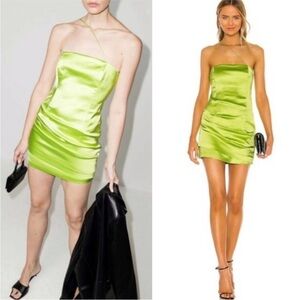 Gauge 81 Lime Green Satin Mini Dress